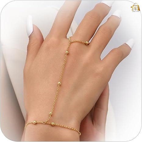 Elegant Gold Hand Harness Chain Bracelet for Womens/Girls