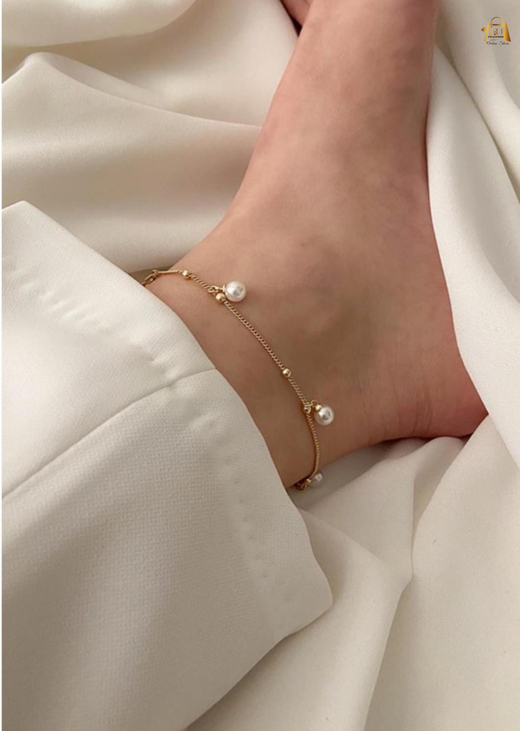 Pearl Anklet – Minimal Chain Anklet for Women