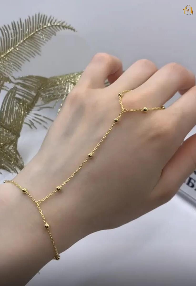 Elegant Gold Hand Harness Chain Bracelet for Womens/Girls