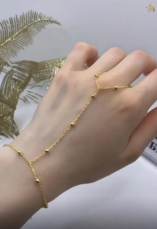 Elegant Gold Hand Harness Chain Bracelet for Womens/Girls